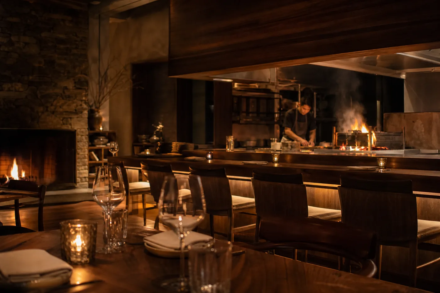 Ember Table dining room and hearth